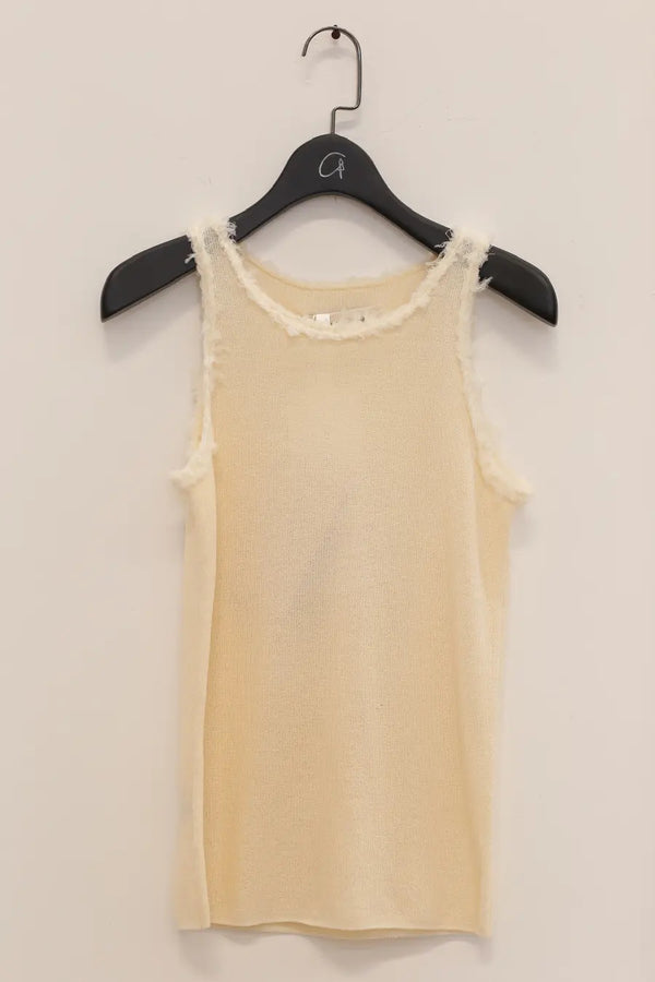 SWAYING/KNIT hairy hook tank top SW24SS1T01 off-white PS72